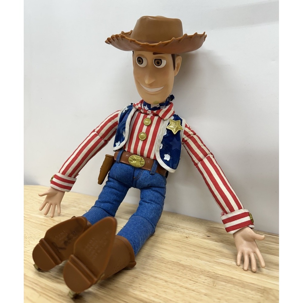Disney Toy Story Woody 16" Figure Stars and Stripes Thinkway Toy Works Talks